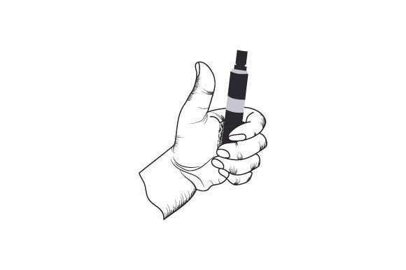 Download Vintage Vaping Logotypes and Hand Holdin - Hand Collection
