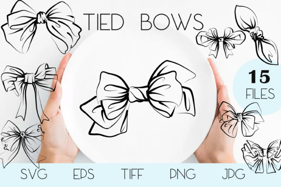 Download Bows Tied Silhouette Vector SVG by Hand - Hand Collection