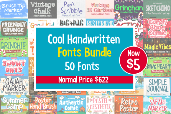Download Cool Handwritten Fonts Bundle - Hand Collection