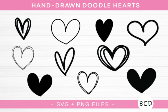 Download Doodle Hearts SVG - Hand-drawn Hearts - Hand Collection