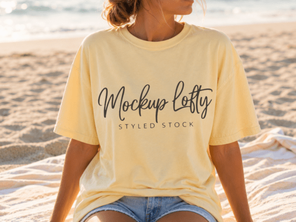 Download Comfort Colors 1717 Butter Shirt Mockup - Colors Collection