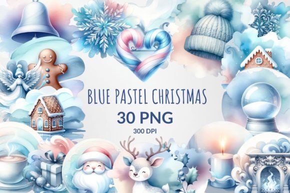 Download Blue Watercolor Christmas Sublimation - Premium Resources